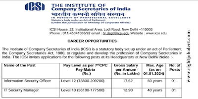 Information Security Officer and IT Security Manager - Computer Science IT Electronics Engineering Jobs in ICSI