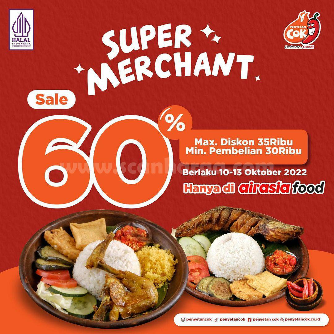 Promo Penyetan Cok Super Merchant Sale 60% hanya di Airasia Food