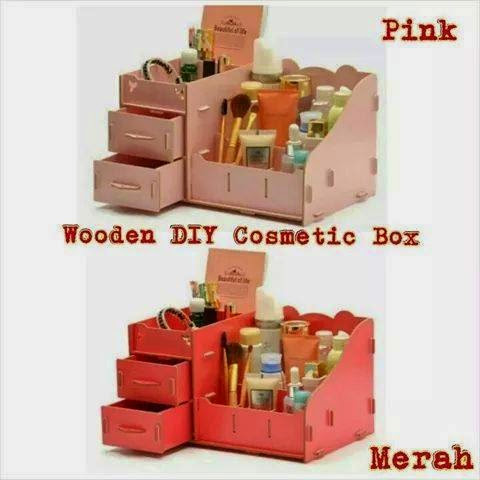 DIY WOODEN COSMETIC STORAGE BOX ( LIMITED STOCK )