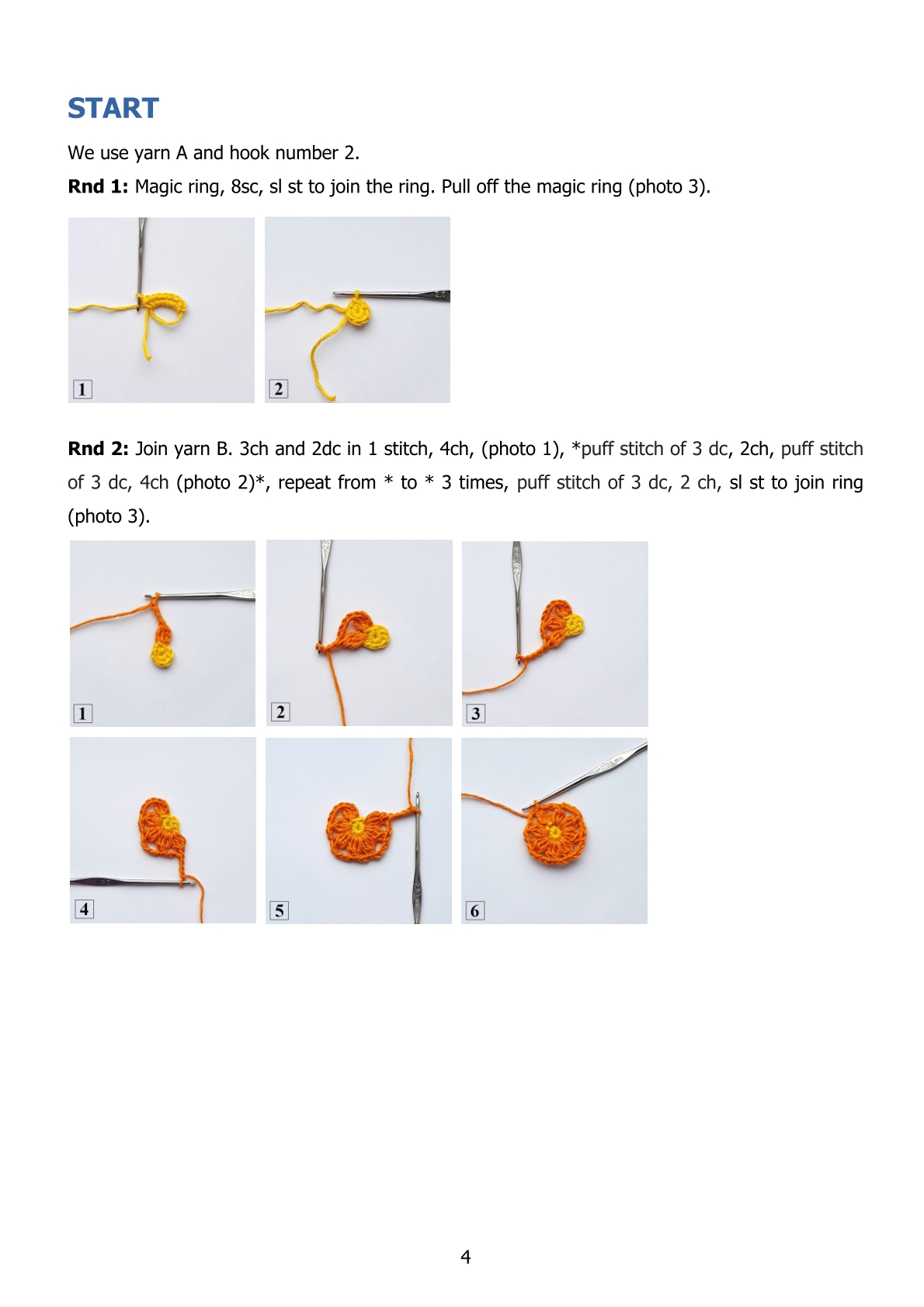 Free Granny Square Flower Step by Step Tutorial Page 4