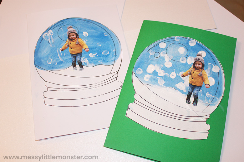 Snow globe template snow craft for kids