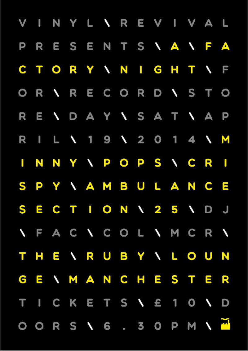 19 April 2014 - A Factory Night on Record Store Day, Ruby Lounge, Manchester, United Kingdom