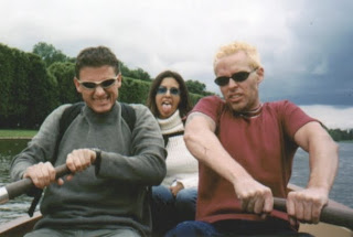 Chad and Noah rowing Queen Fatima across the Versailles Canal.