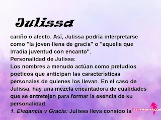▷ Significado del nombre Julissa (✔)