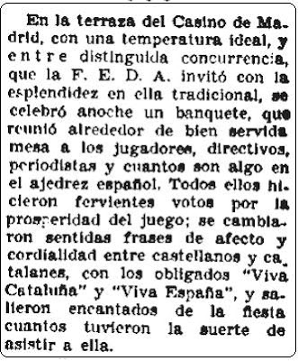 Semifinal del Campeonato de España de Ajedrez de 1935, El Sol, 9 de julio de 1935