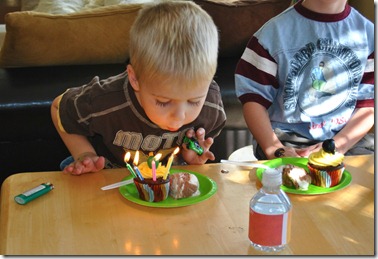 blowing out candles
