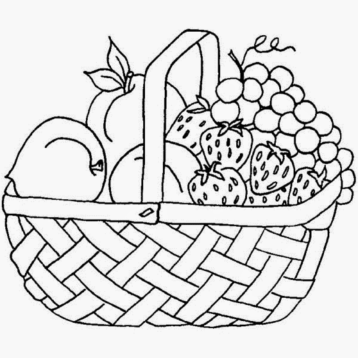 Download Empty Fruit Basket Coloring Pages