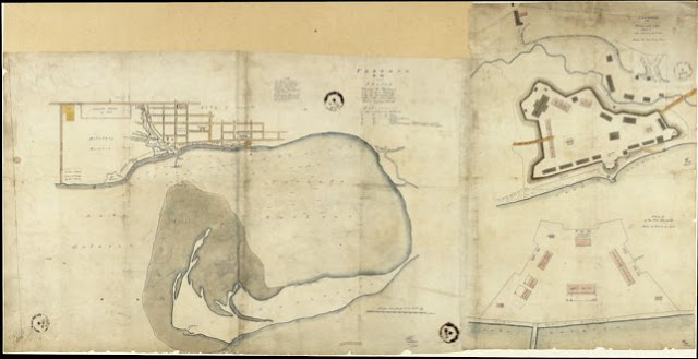 1846 Gray: Toronto, C.W. Sketch shewing the Harbour, and Ordnance Property with the Encroachments... [Stanley Barracks]