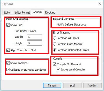 VBA Tools Sekmesi