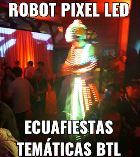 Show Hora Loca en Guayaquil Samborondon Robots Led Ecuador Cabina Fotografica TikTok 360°