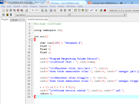 Menghitung Volume Kerucut Menggunakan Progam Dev-C++ 5.11