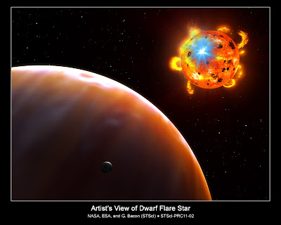 artist's concept of a red dwarf