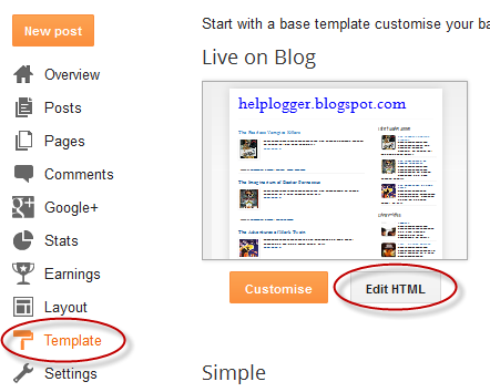 blogger template edit html