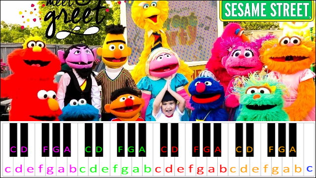 Sesame Street Theme Piano / Keyboard Easy Letter Notes for Beginners