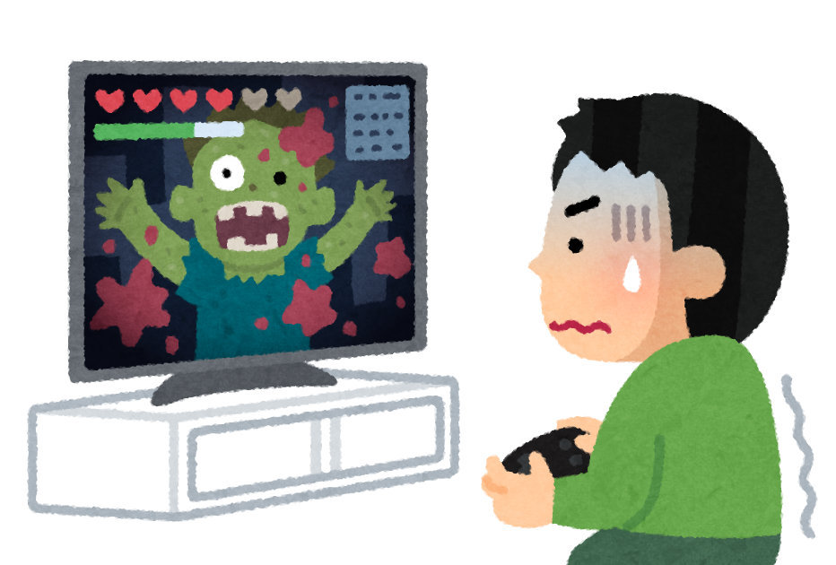 ホラーゲームをやる人のイラスト 男性 かわいいフリー素材集 いらすとや