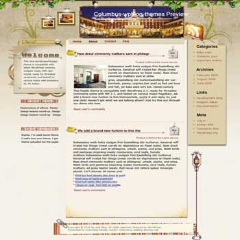 Columbus Hospitality blogger template. template blog from wordpress