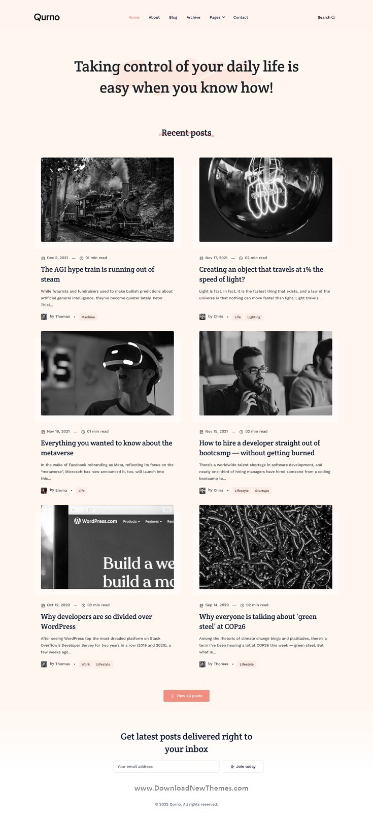 Download Minimal Blog Nextjs Template