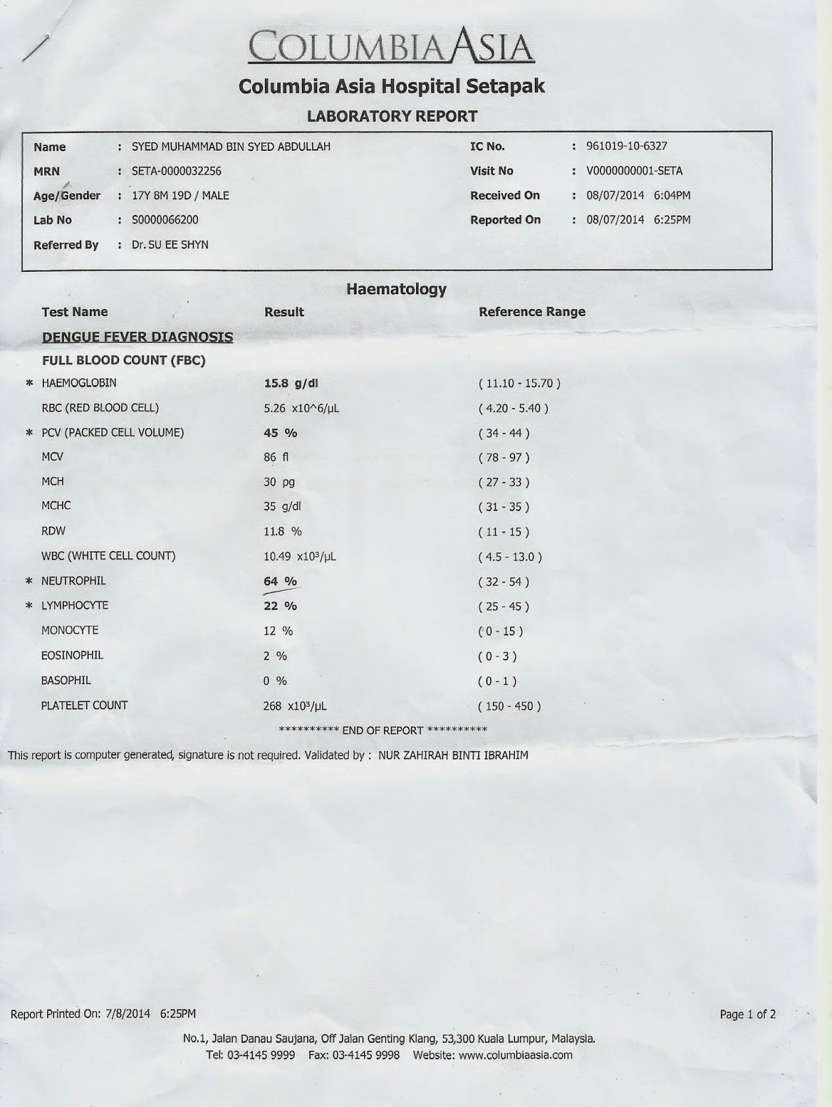 Surat Arahan Pembersihan Daripada Demam Denggi