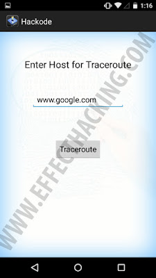 Hackode Traceroute tool snapshot