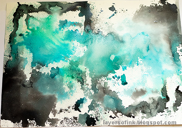 Layers of ink - Misted Galaxy Tutorial by Anna-Karin Evaldsson, inky background.