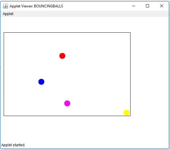 Bouncing Ball in Java Output