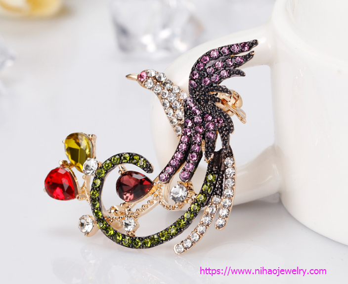 natural alloy plating brooch 