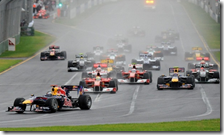 La partenza del gran premio d'Australia del 2010