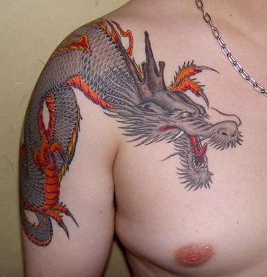 japanese dragons tattoos. back dragon tattoos for men.