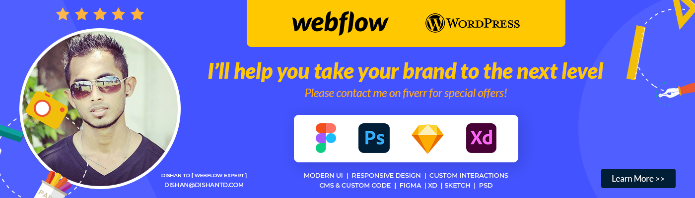 DISHAN TD - I will convert figma to webflow website , xd , sketch to webflow