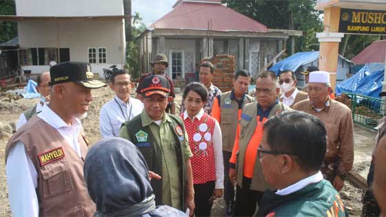 Suharyanto didampingi Mahyeldi Kunker dan Monev Penanggulangan Bencana di Pasbar