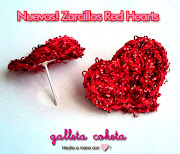 En este mes del amor te traemos Corazones de Zarcillos tejidos en lamé rojo . (zarcillos red hearts)