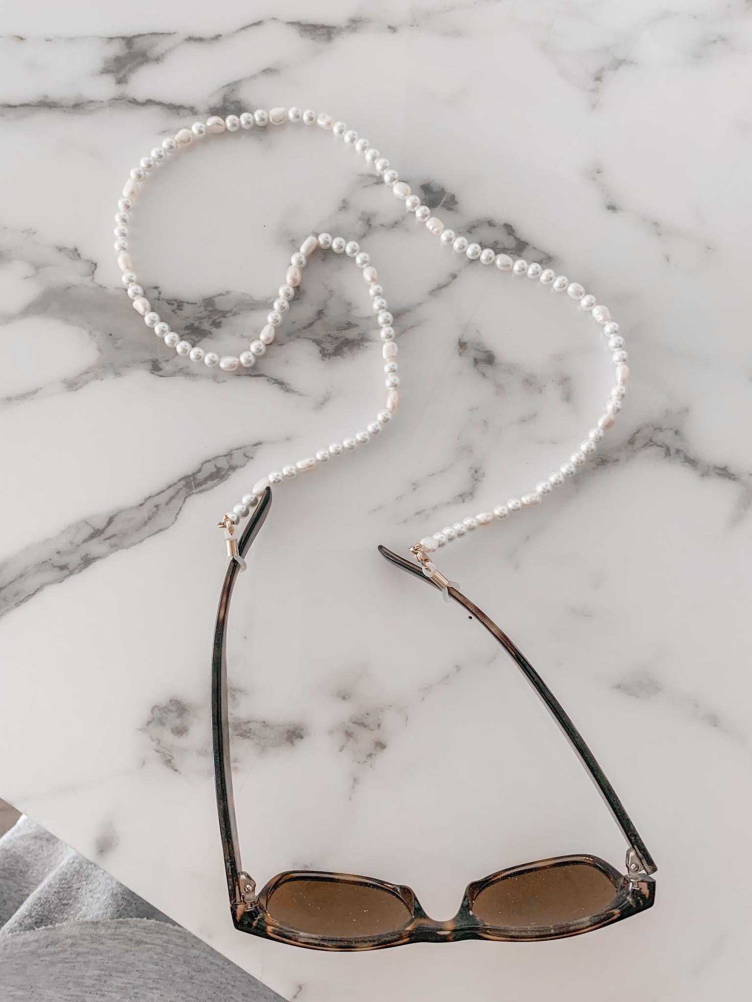 How to turn your pearl sunglass chain into a face mask chain