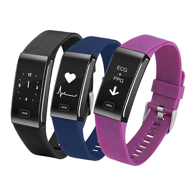 XANES CK18 0.96" OLED Color Touch Screen IP67 Waterproof Smart Bracelet Pedometer Heart Rate Blood Pressure Monitor Fitness Smart Watch