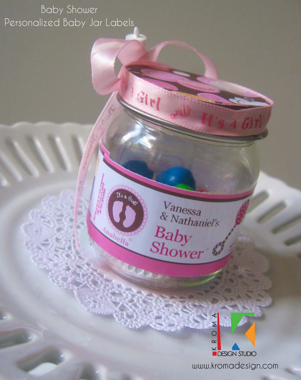 Kroma Design Studio Today S Party Ideas Baby Showers Diy Printable Baby Jar Label Favors For Baby Showers