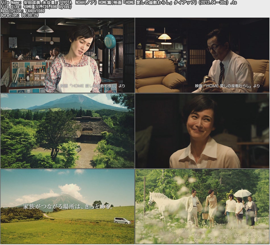 Tvcm Cut 安田成美 水谷豊 Toyota Noah ノア Home篇 映画 Home 愛しの座敷わらし タイアップ 12 04 30s