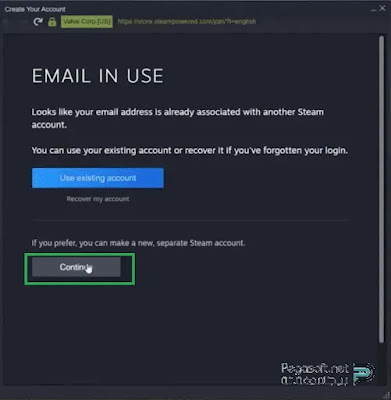 انشاء حساب ستيم على اللاب توب