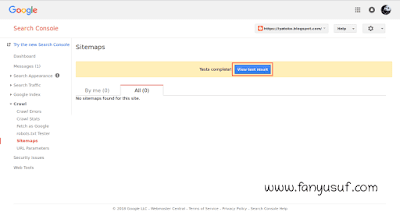 submit sitemap ke webmaster tool/search console
