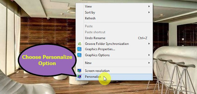 Choose Personalize [ Windows 8.1]