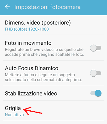 Griglia non attiva