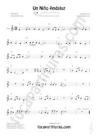  Oboe Partitura de Un Niño Andaluz Sheet Music for Oboe Music Score
