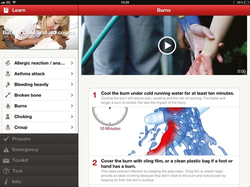Burn-tablet screen shot