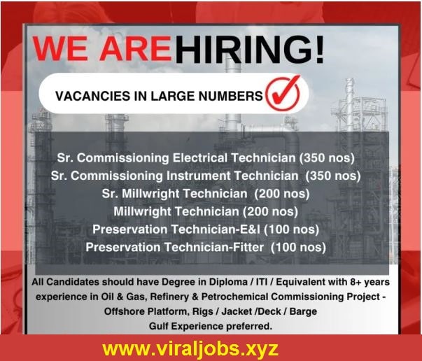 Technicians Required for UAE