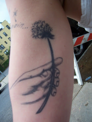  tattoo months ago, the dandelion, which is on the inner part of the arm.