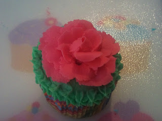 Cupcakes decorados, rosa wilton