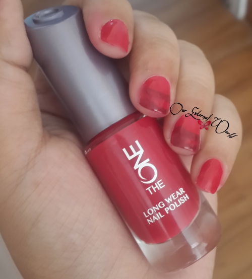 Oriflame The One Long Wear Nail Polish Swatches - Night Orchid, Fuchsia Allure, Red Sky at Night, and Lilac Silk, London Red