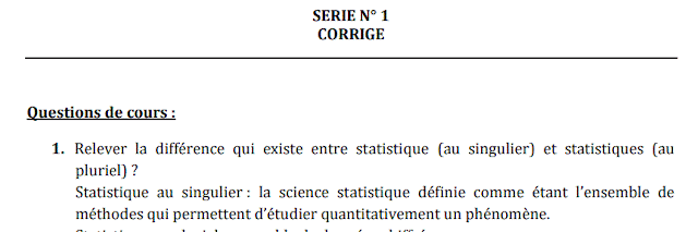 Corrigé TD statistique descriptive pdf