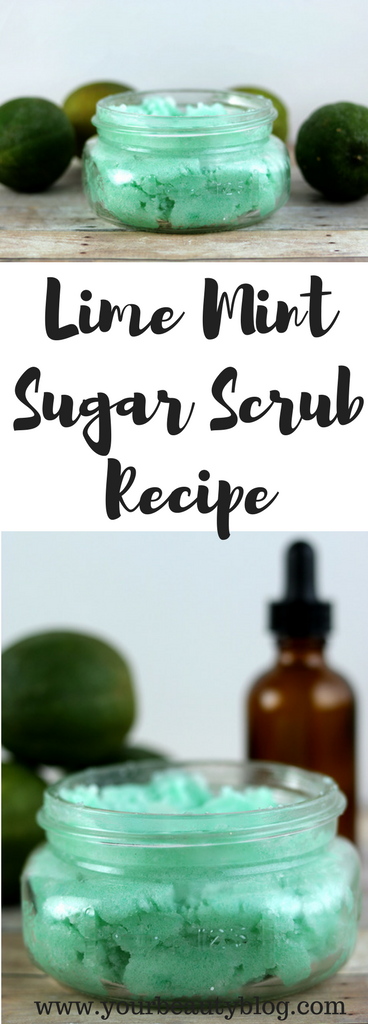 Easy DIY lime mint sugar scrub recipe.