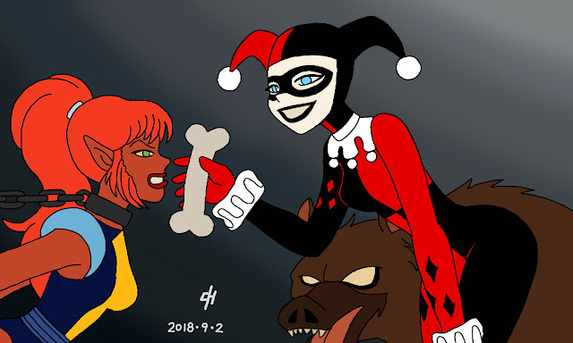 Commission 0080, Wolfsbane and Harley Quinn