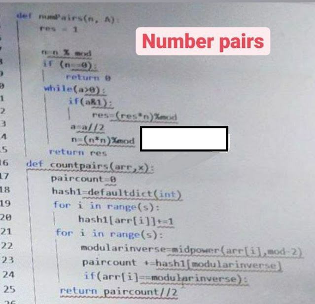 Number pairs