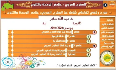 مورد رقمي  لدرس المغرب العربي عناصر الوحدة والتنوع مستوى الثالثة اعدادي